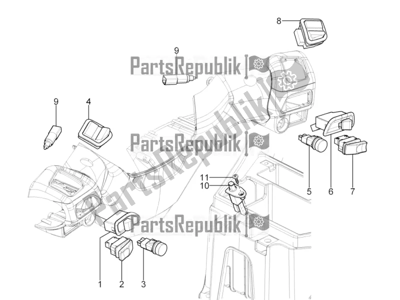 Wszystkie części do Selektory - Prze?? Czniki - Przyciski Piaggio MP3 300 Yourban LT RL-Sport 2017