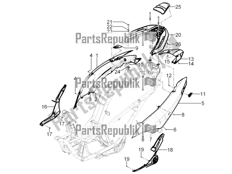 All parts for the Side Cover - Spoiler of the Piaggio MP3 300 Yourban LT RL-Sport 2017