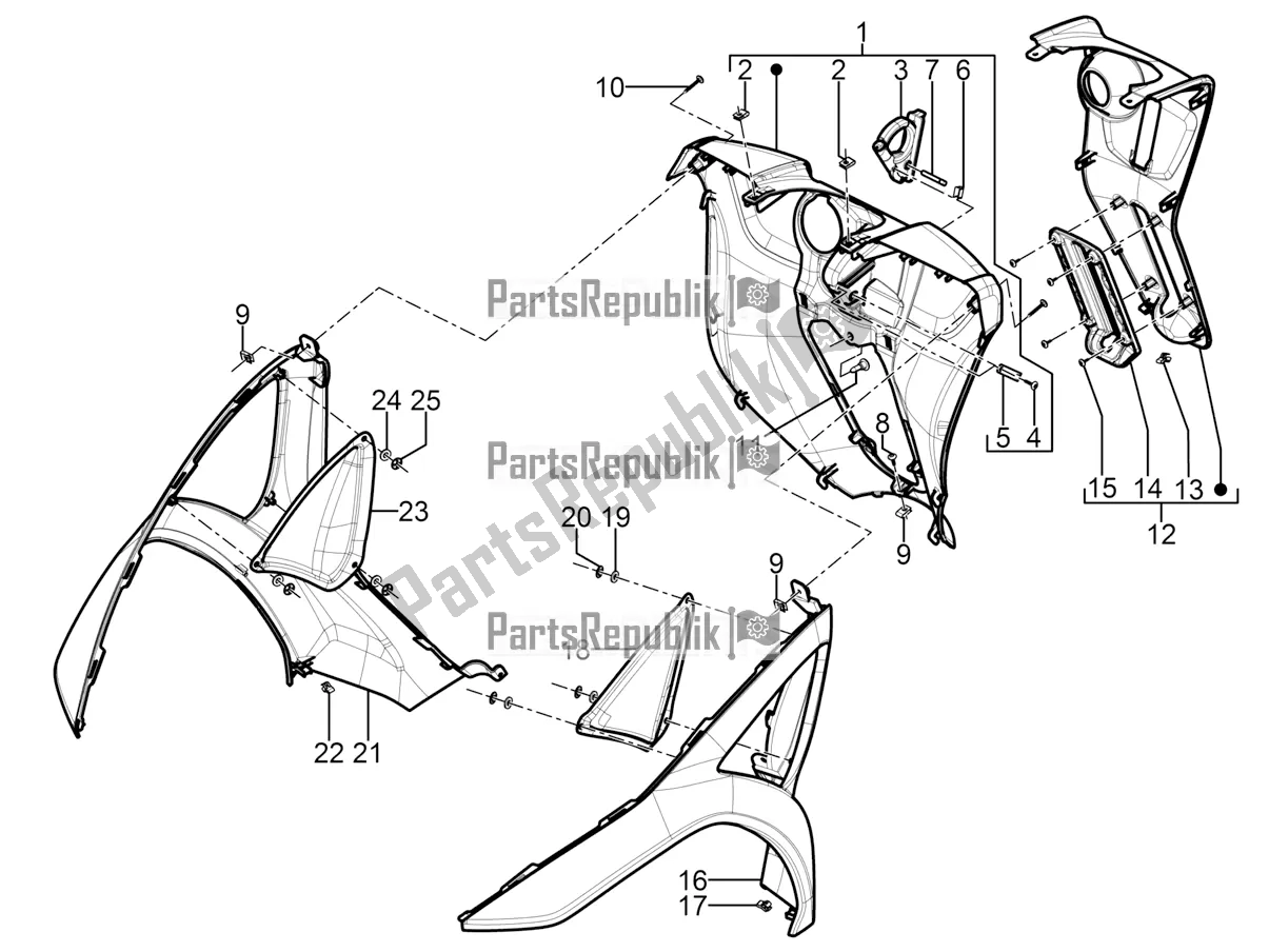 Toutes les pièces pour le Boîte à Gants Avant - Panneau De Protection Des Genoux du Piaggio MP3 300 Yourban LT RL-Sport 2018