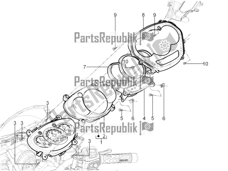 All parts for the Meter Combination - Cruscotto of the Piaggio MP3 300 Yourban LT RL-Sport 2018