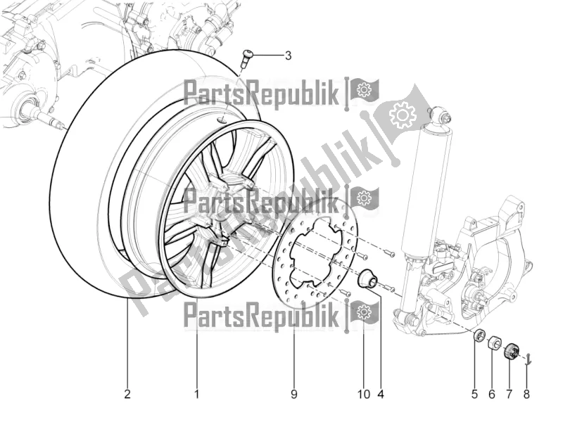 Tutte le parti per il Ruota Posteriore del Piaggio MP3 300 Yourban LT RL-Sport 2018