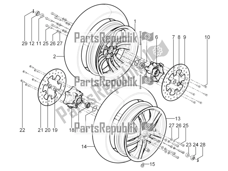 Toutes les pièces pour le Roue Avant du Piaggio MP3 300 Yourban LT RL-Sport 2019