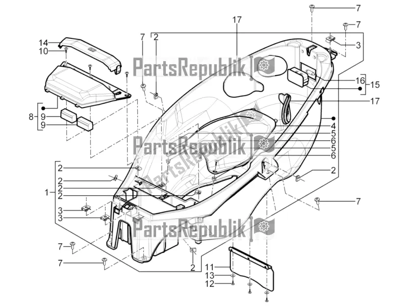 Toutes les pièces pour le Logement De Casque - Sous La Selle du Piaggio MP3 300 Yourban LT RL-Sport 2019