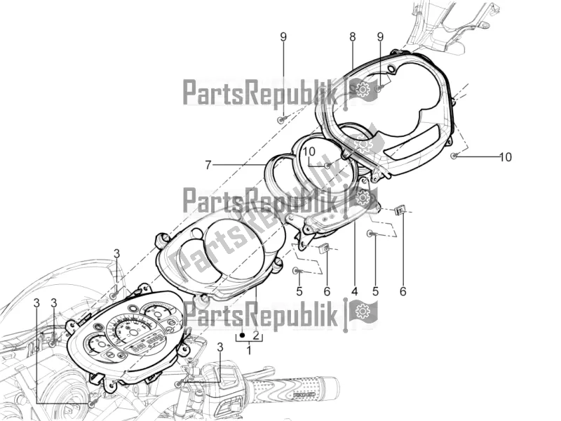 Tutte le parti per il Combinazione Metro - Cruscotto del Piaggio MP3 300 Yourban LT RL-Sport 2019