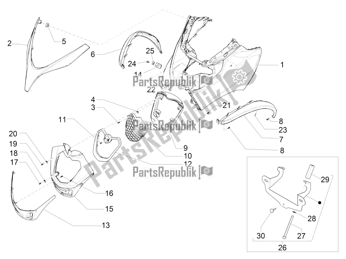 Todas las partes para Escudo Delantero de Piaggio MP3 350 Maxi Sport 2018