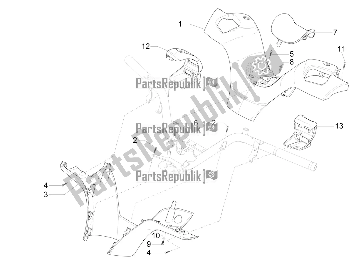 Toutes les pièces pour le Couvertures De Guidon du Piaggio MP3 350 Maxi Sport 2018