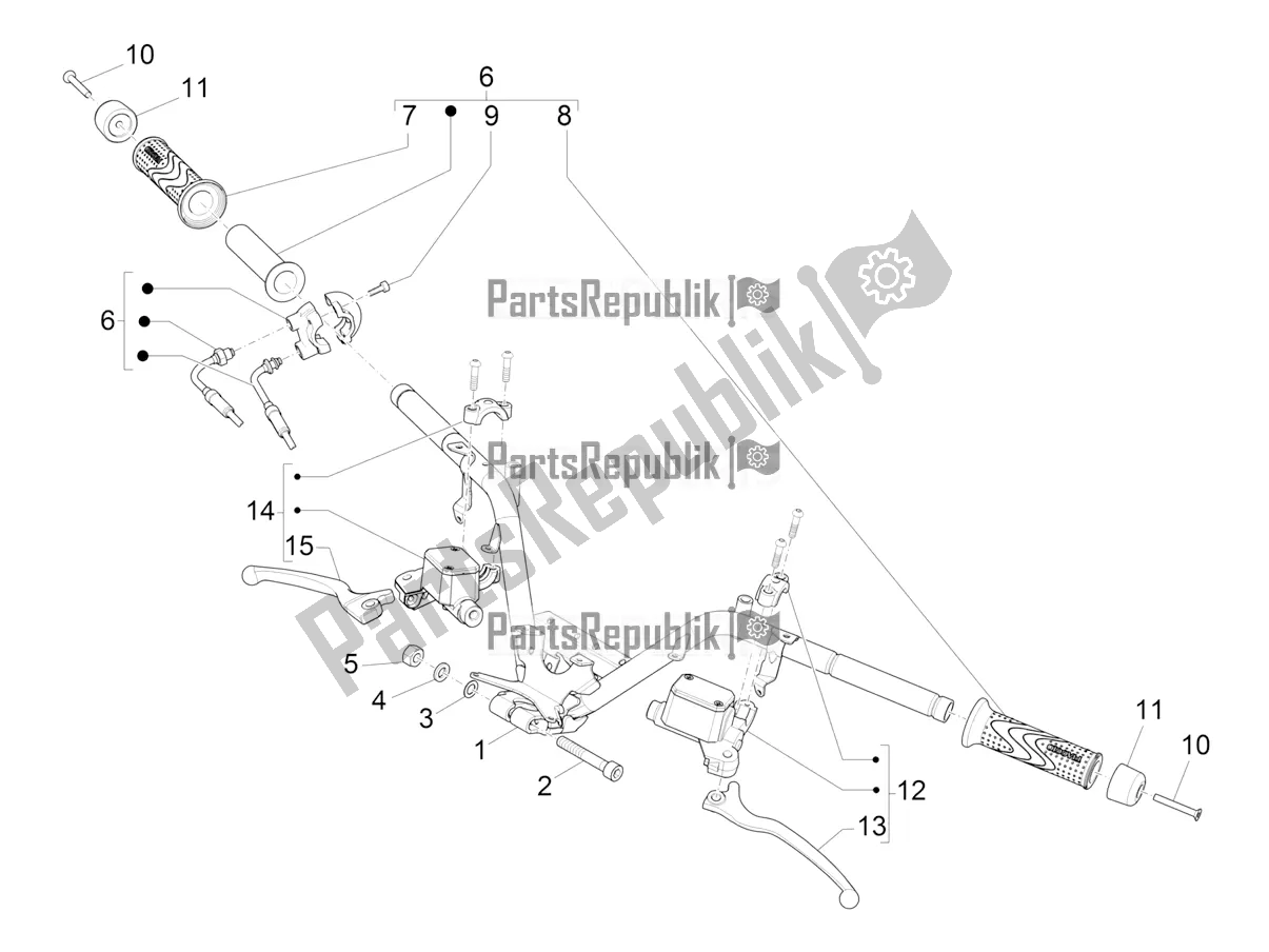 Todas las partes para Manillar - Master Cil. De Piaggio MP3 350 Maxi Sport 2018