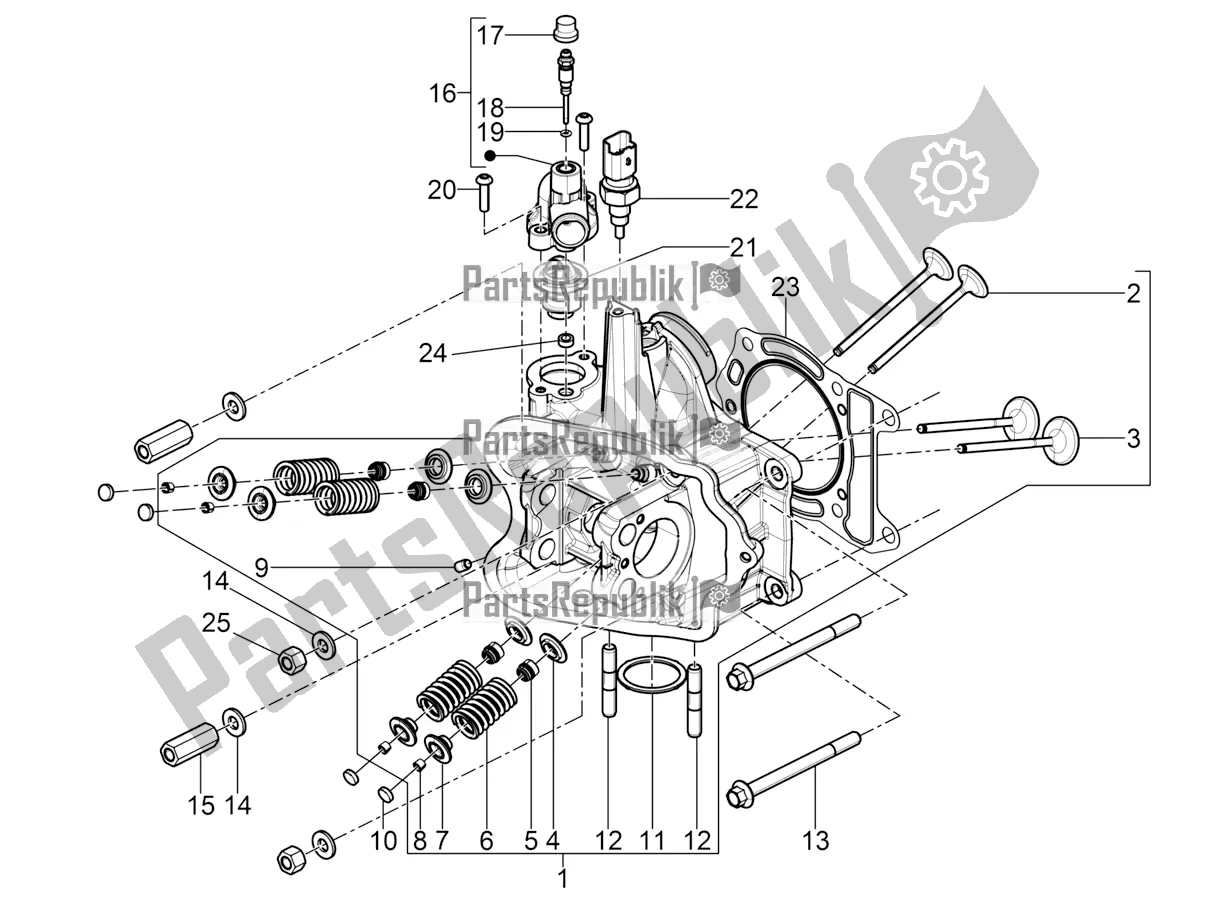 Toutes les pièces pour le Unité De Tête - Valve du Piaggio MP3 350 Maxi Sport 2018