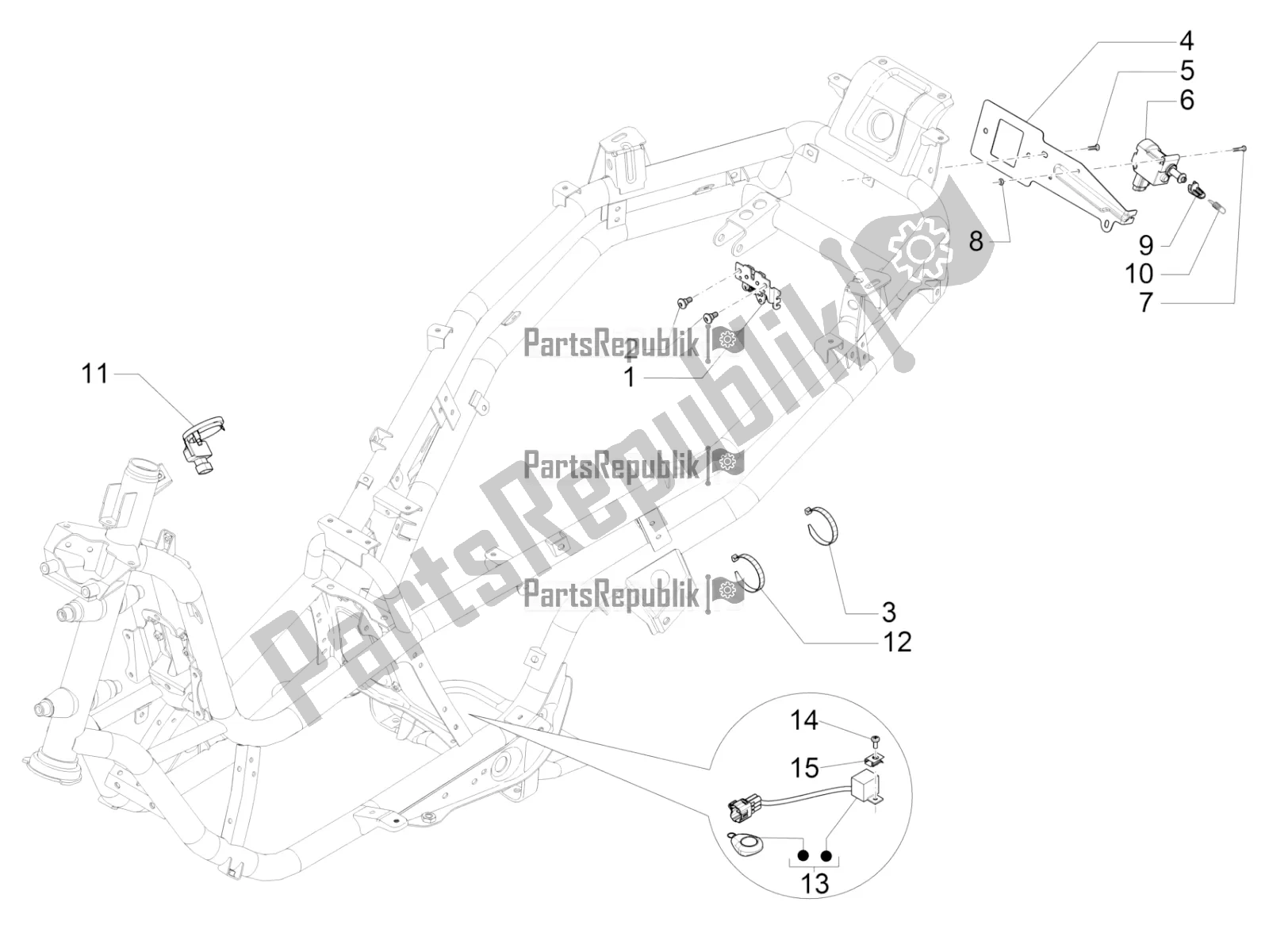 Todas las partes para Cerraduras de Piaggio MP3 350 Maxi Sport 2018