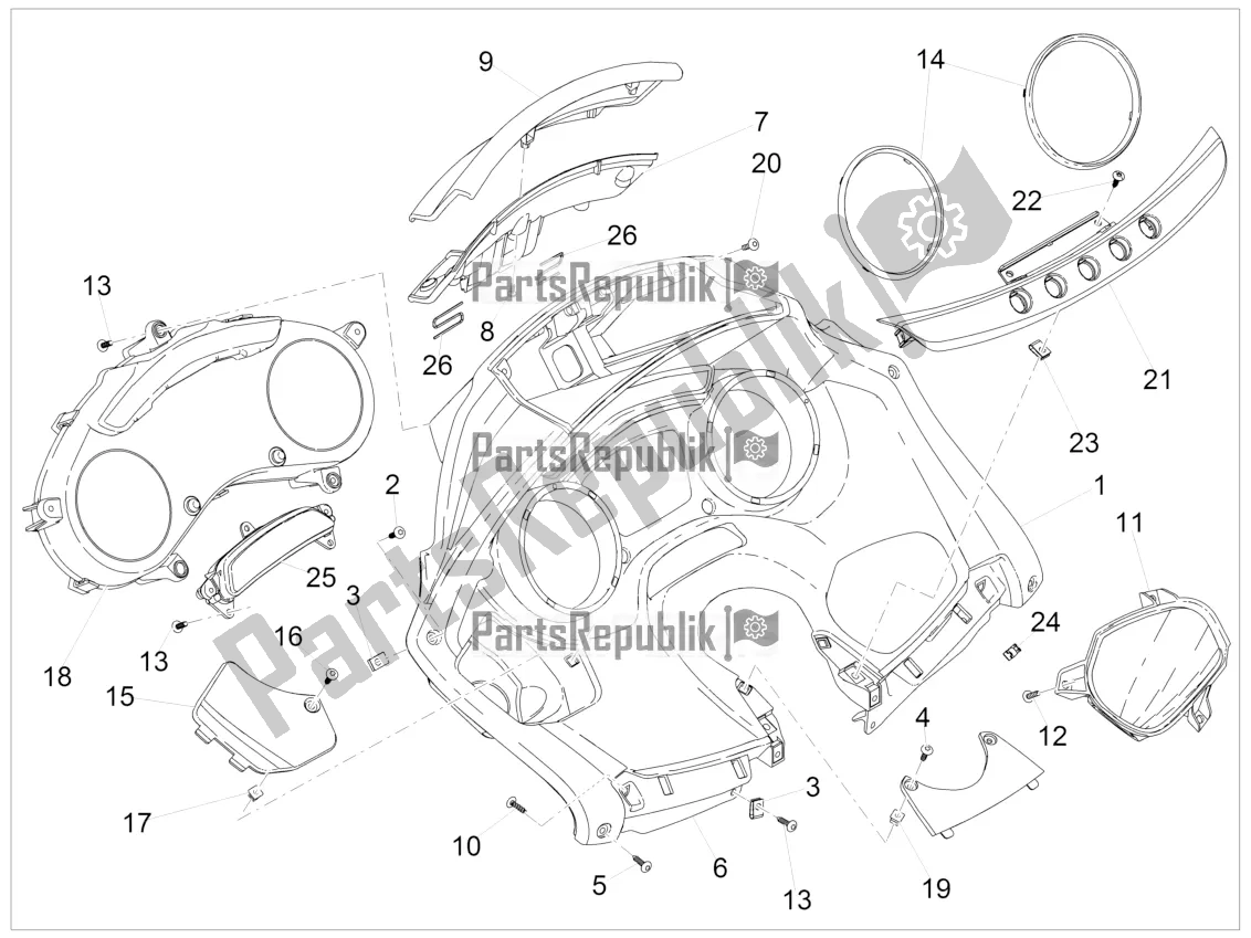 Todas las partes para Combinación De Medidor - Cruscotto de Piaggio MP3 350 Maxi Sport 2018