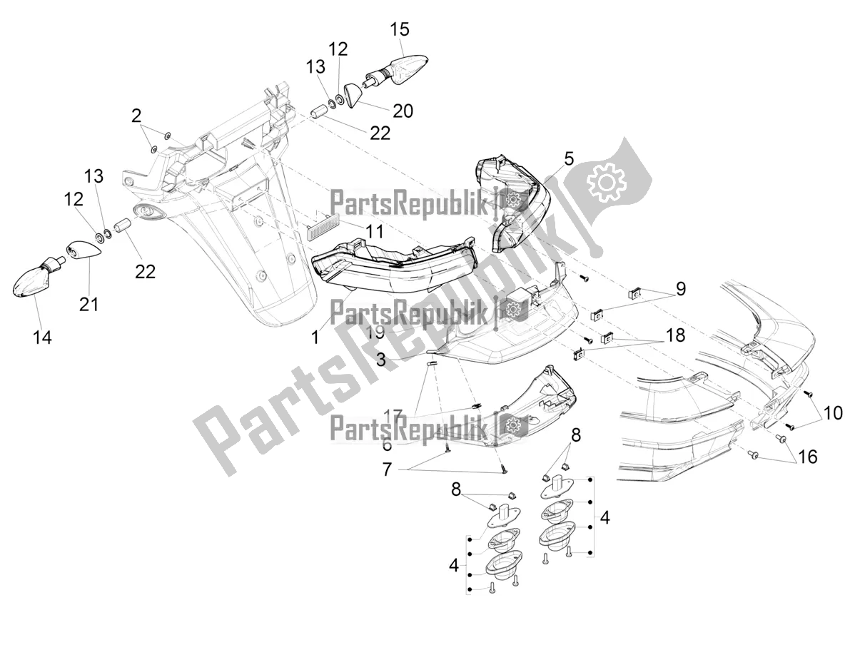 Toutes les pièces pour le Phares Arrière - Clignotants du Piaggio MP3 350 Maxi Sport 2018