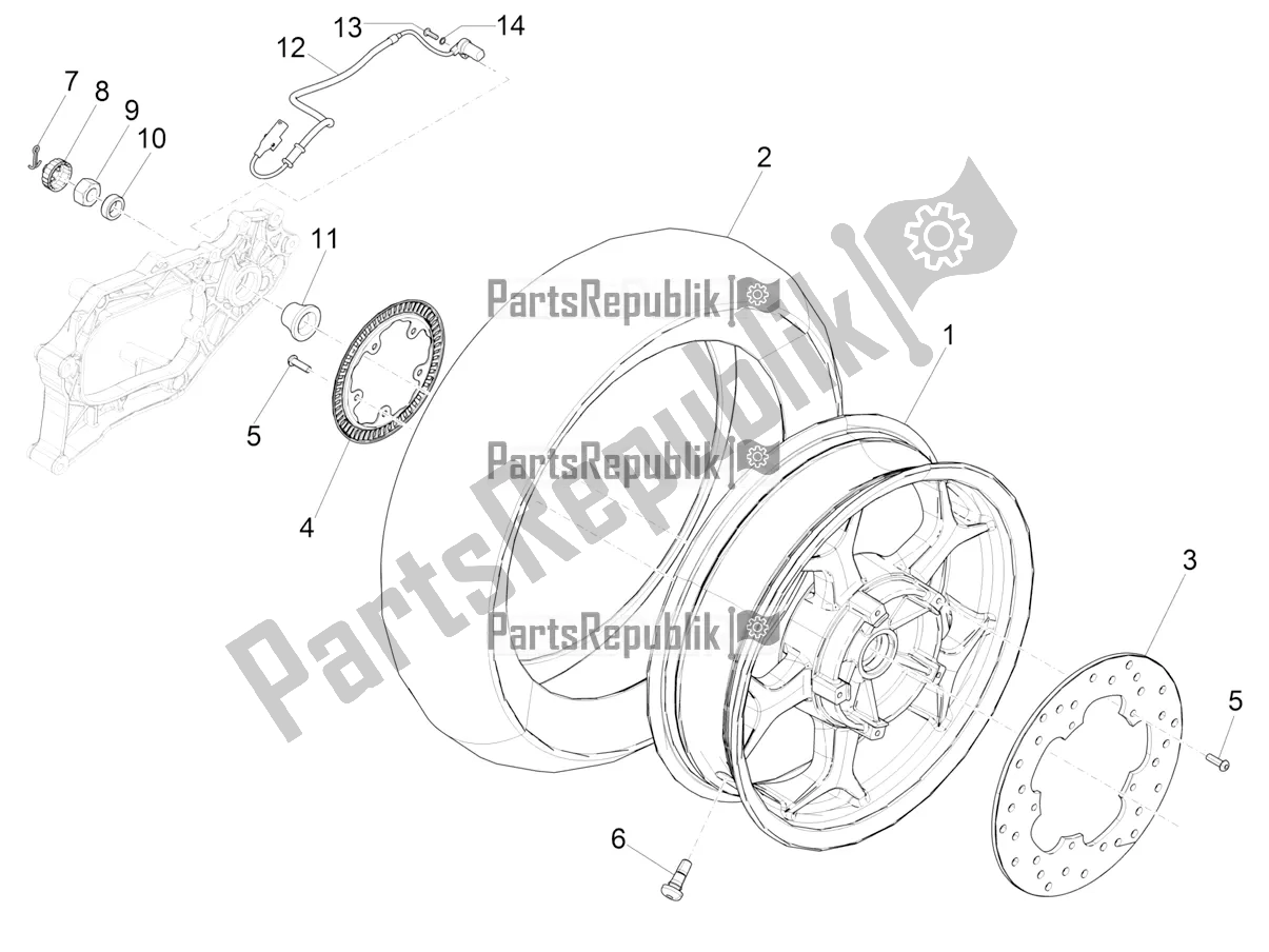 Toutes les pièces pour le Roue Arrière du Piaggio MP3 350 Maxi Sport 2018