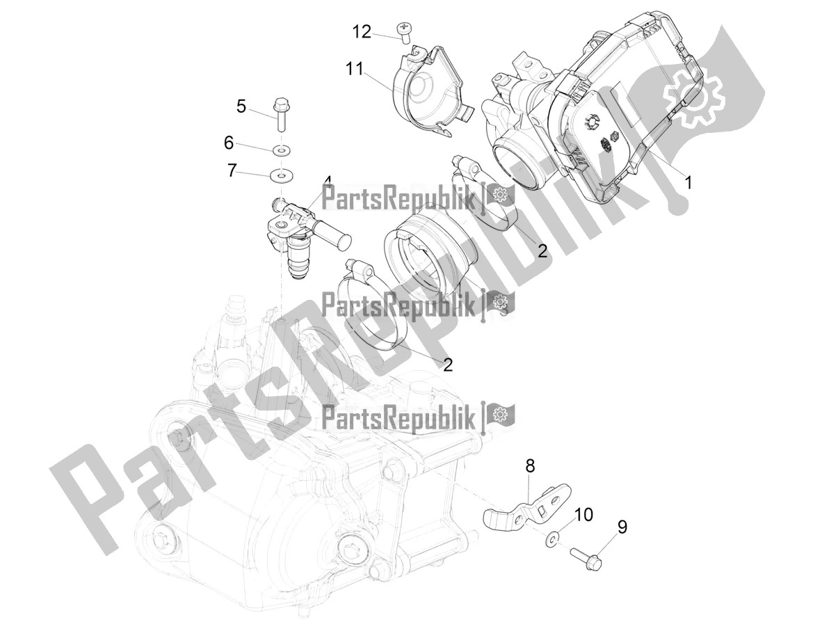 All parts for the Throttle Body - Injector - Induction Joint of the Piaggio MP3 350 Maxi Sport 2018