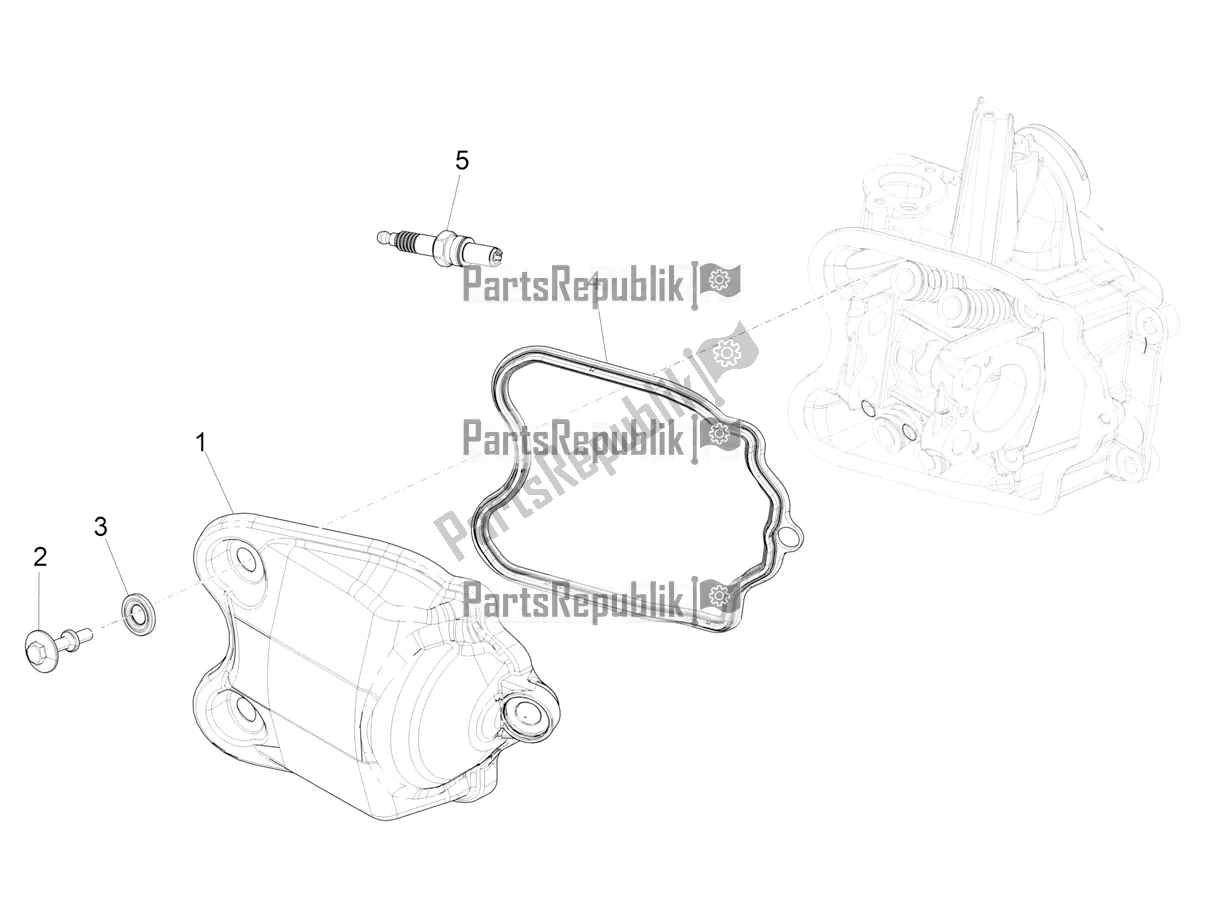 Todas as partes de Tampa Da Cabeça Do Cilindro do Piaggio MP3 350 Maxi Sport 2019