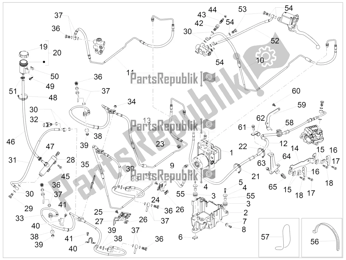 All parts for the Abs Brake System of the Piaggio MP3 350 Maxi Sport 2020