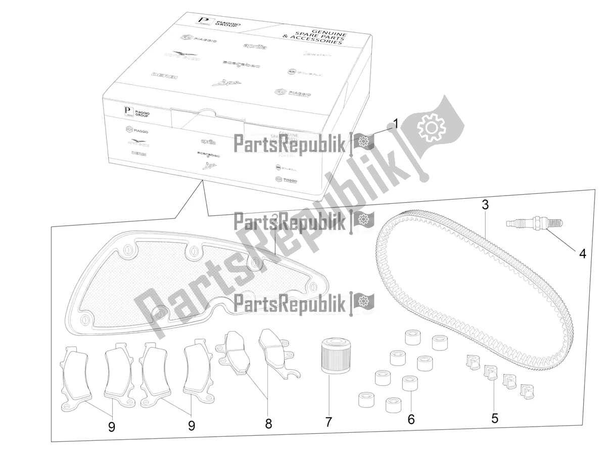 Todas las partes para Complete Wear And Maintenance Kit de Piaggio MP3 350 Maxi Sport 2020