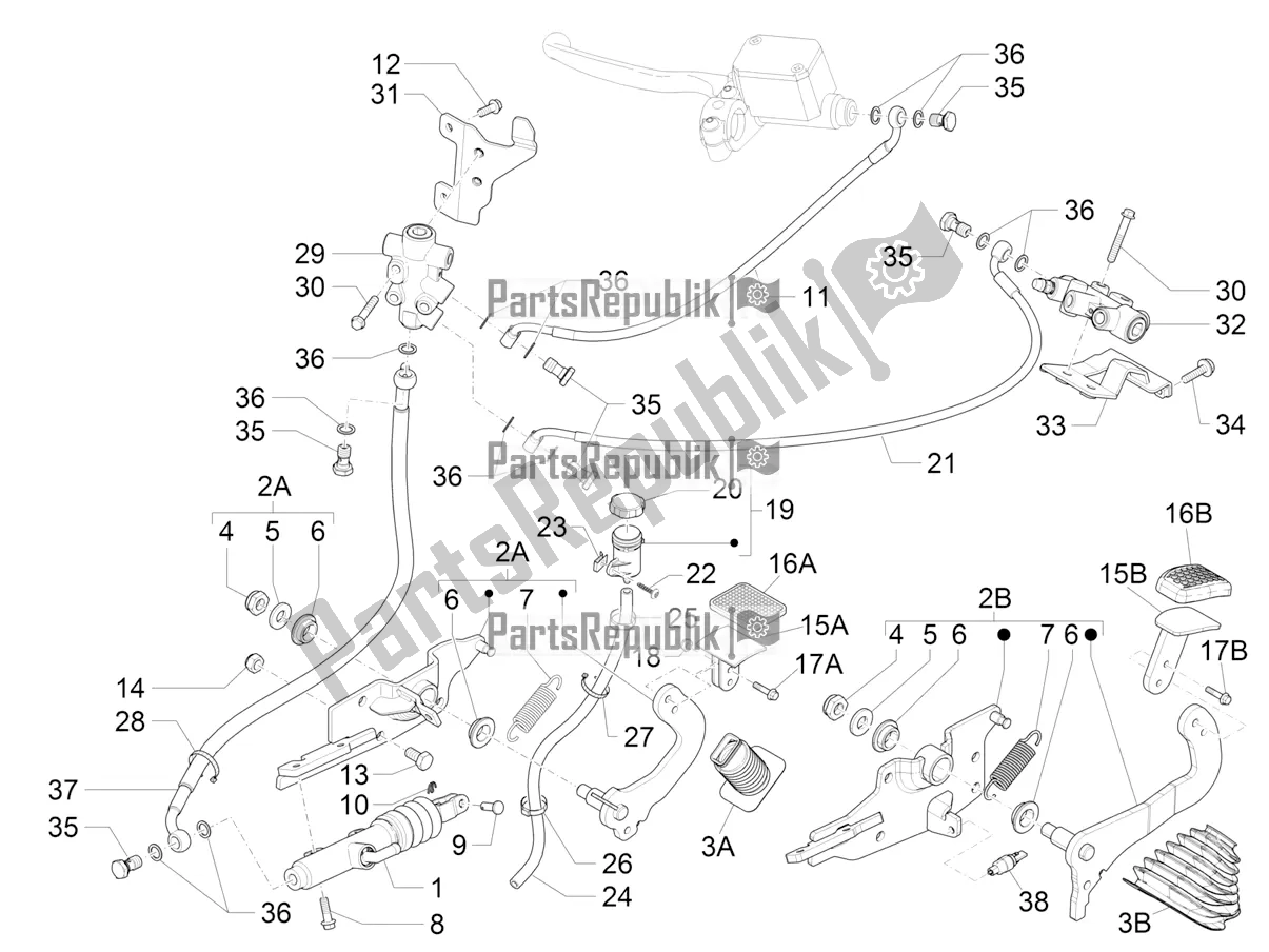 Todas las partes para Pedales De Control - Palancas de Piaggio MP3 350 Maxi Sport 2020
