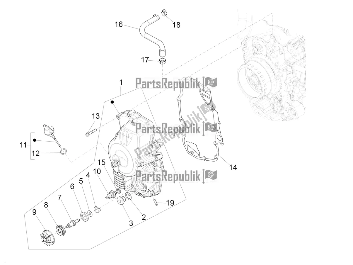 Todas las partes para Cubierta Del Volante Magneto - Filtro De Aceite de Piaggio MP3 350 Maxi Sport 2020