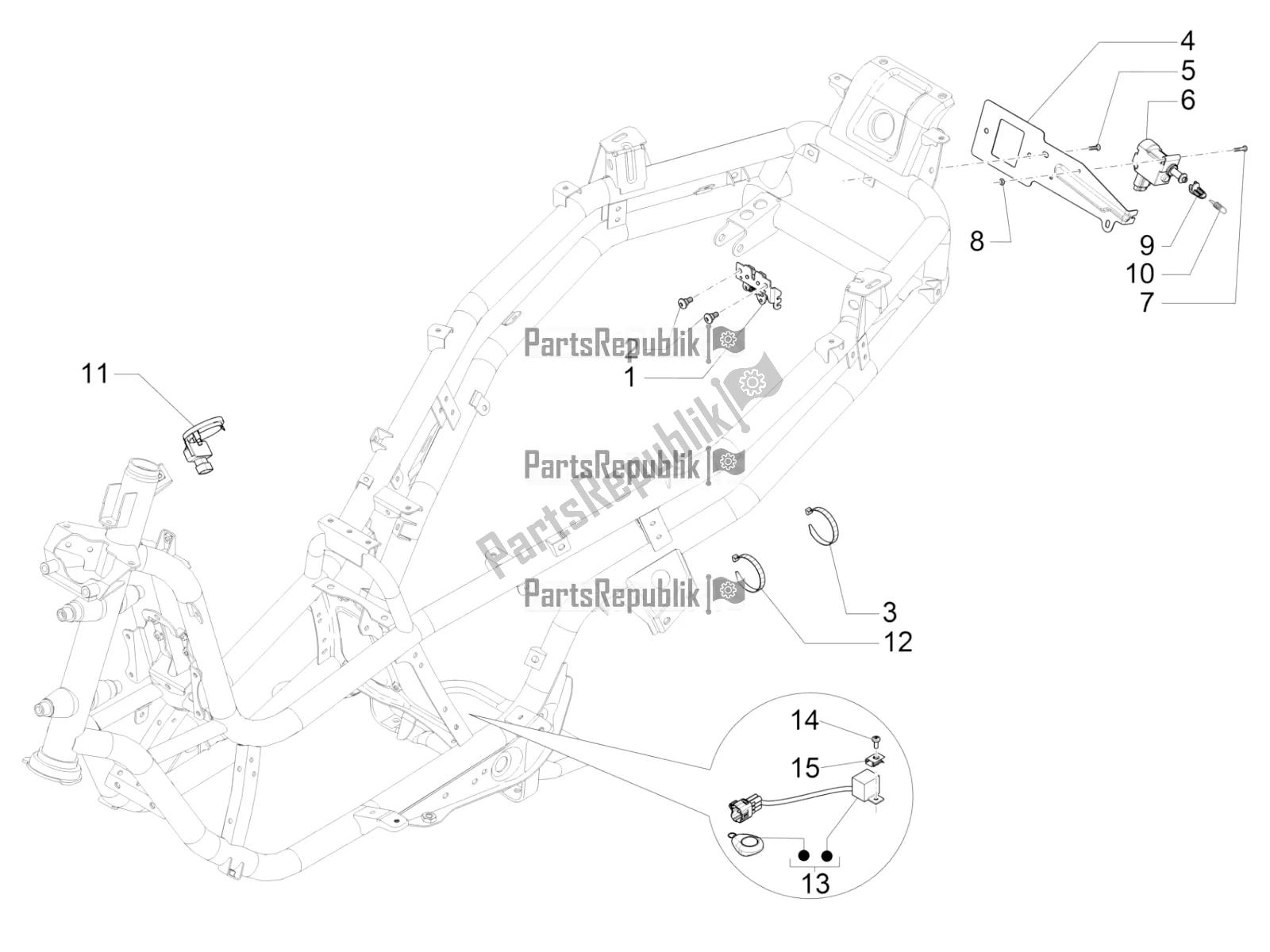 Todas las partes para Cerraduras de Piaggio MP3 350 Maxi Sport 2020