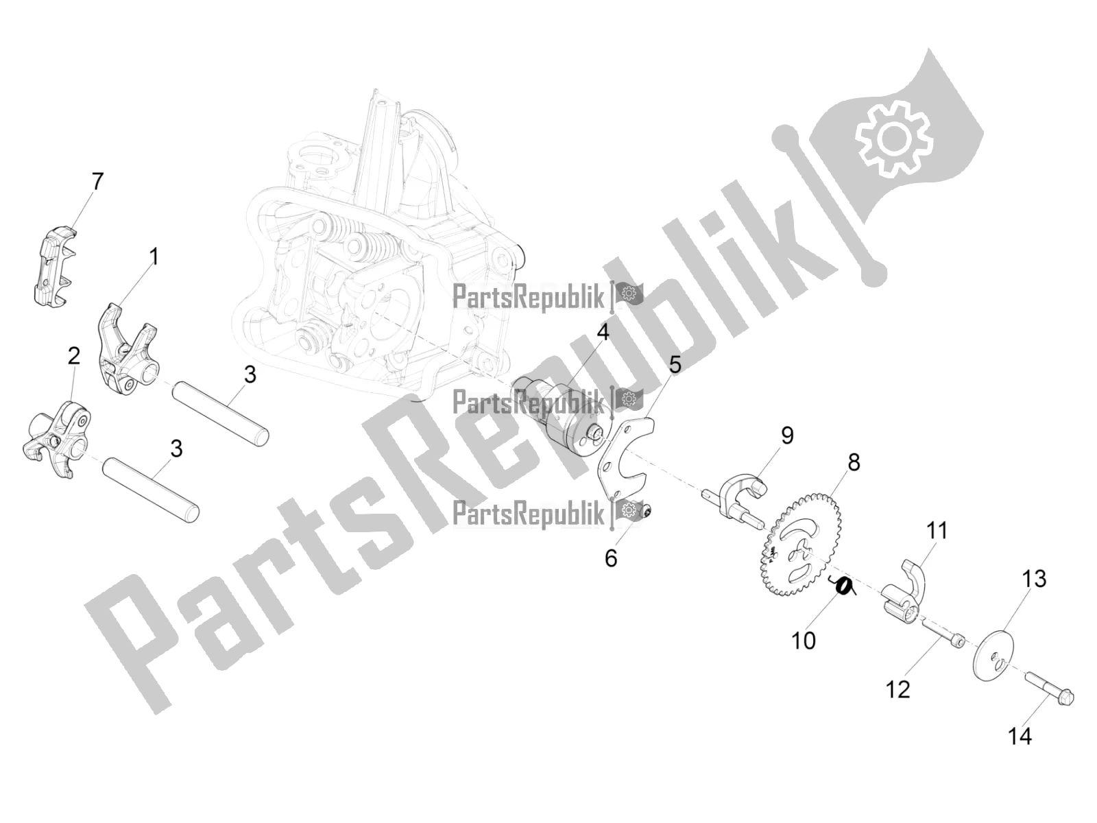 Todas las partes para Unidad De Soporte De Palancas Oscilantes de Piaggio MP3 350 Maxi Sport 2020