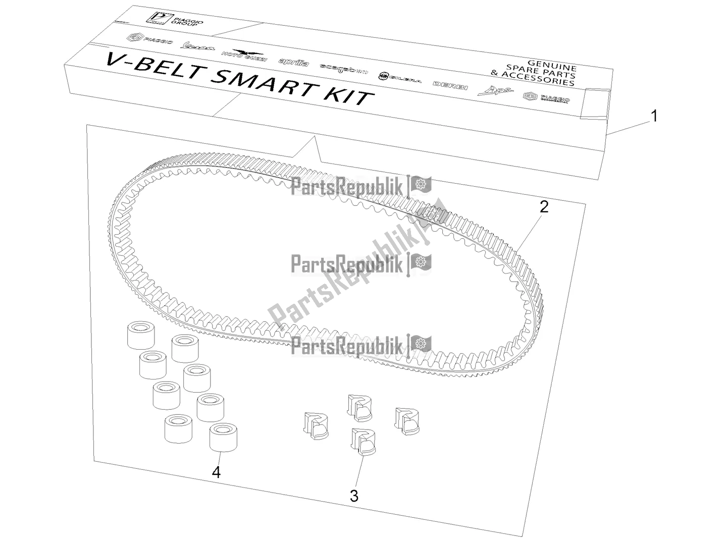 Todas las partes para Transmission Kit de Piaggio MP3 350 Maxi Sport 2020