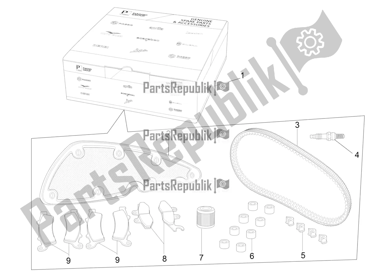 Toutes les pièces pour le Complete Wear And Maintenance Kit du Piaggio MP3 350 Maxi Sport 2021