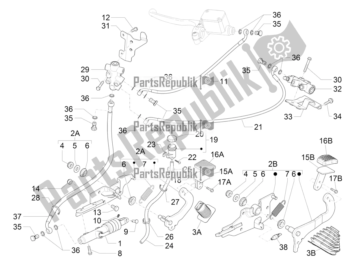 Todas las partes para Pedales De Control - Palancas de Piaggio MP3 350 Maxi Sport 2021