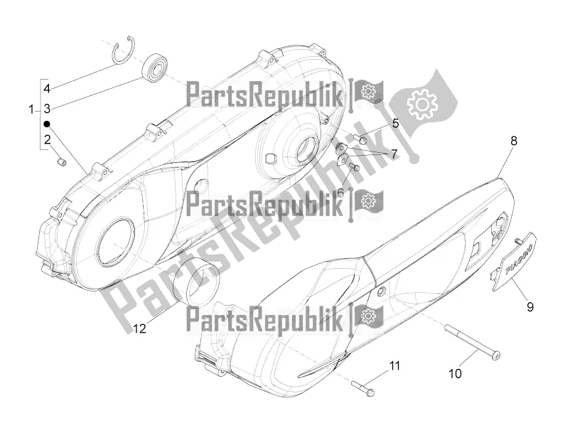 Todas las partes para Tapa Del Cárter - Enfriamiento Del Cárter de Piaggio MP3 350 Maxi Sport 2021