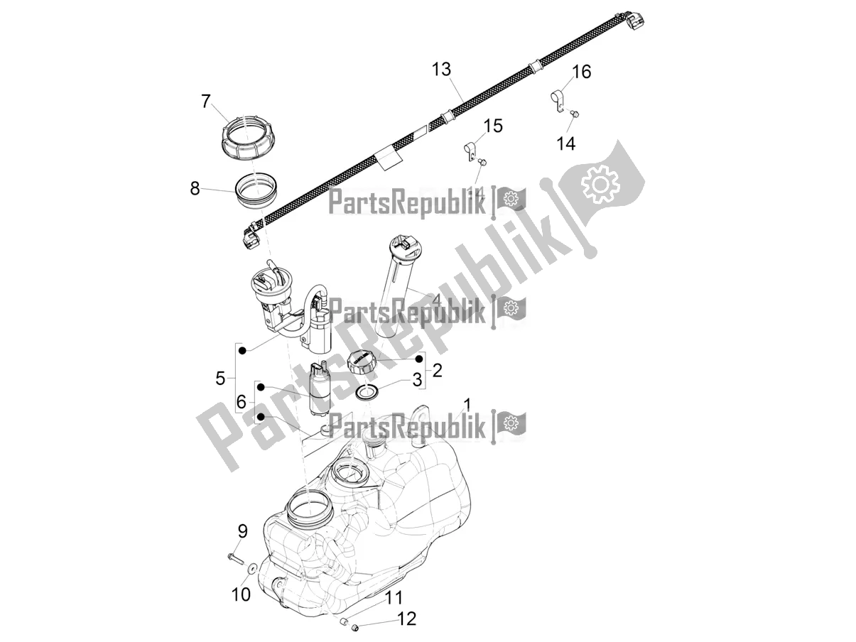 Todas las partes para Depósito De Combustible de Piaggio MP3 350 Maxi Sport 2021