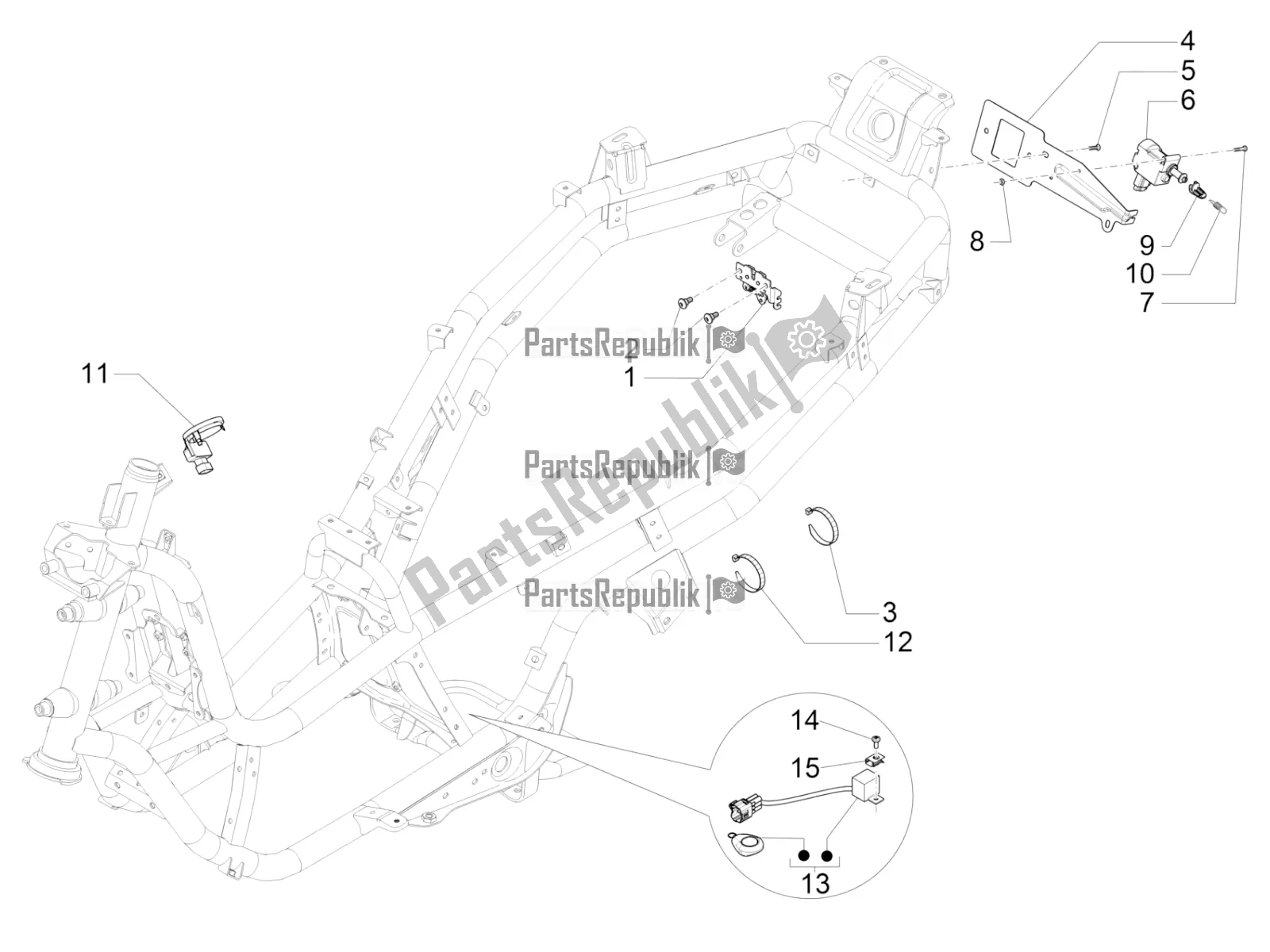 Todas las partes para Cerraduras de Piaggio MP3 350 Maxi Sport 2021