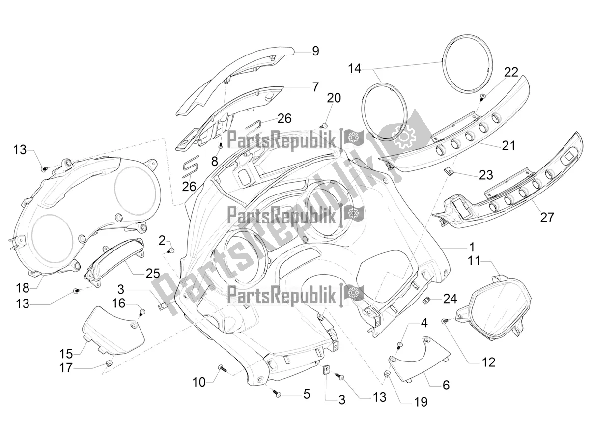 Toutes les pièces pour le Combinaison De Compteurs - Cruscotto du Piaggio MP3 350 Maxi Sport 2021