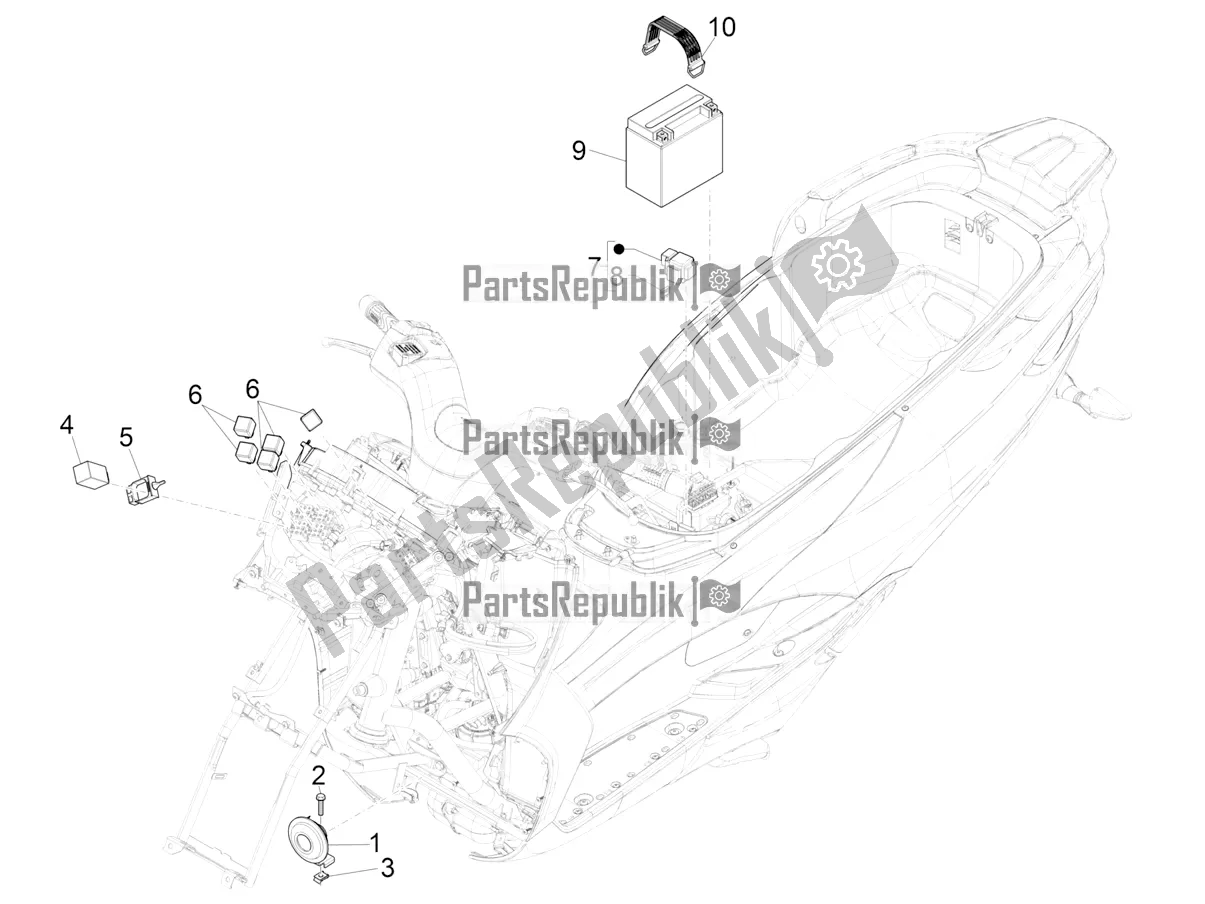 Todas las partes para Interruptores De Control Remoto - Batería - Bocina de Piaggio MP3 350 Maxi Sport 2021