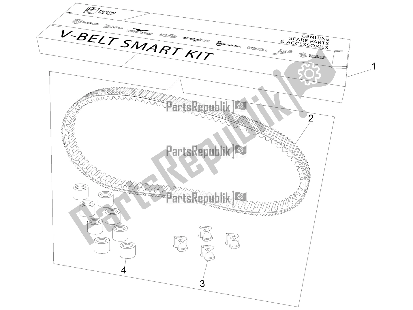 Todas las partes para Transmission Kit de Piaggio MP3 350 Maxi Sport 2021