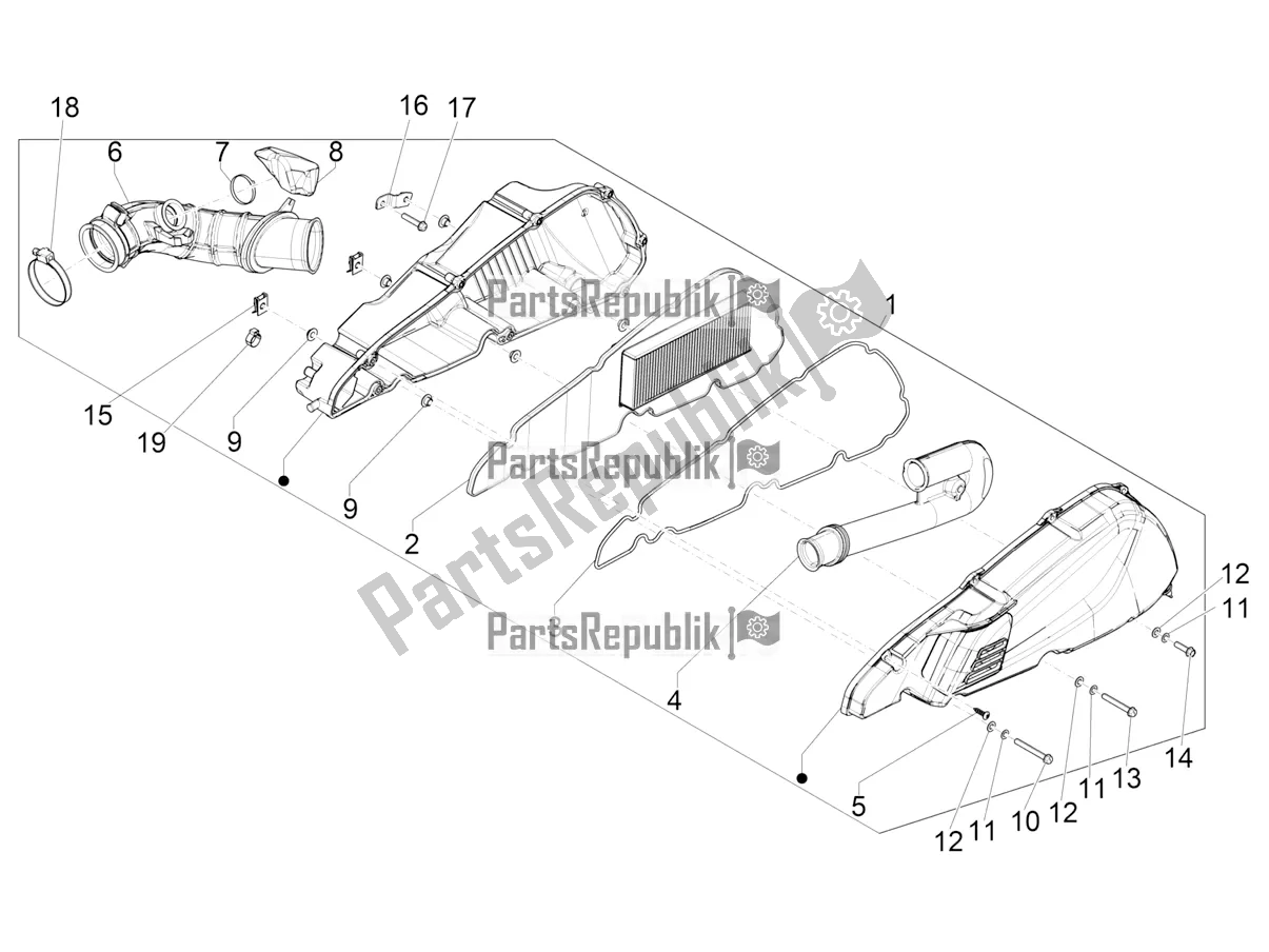 Toutes les pièces pour le Filtre à Air du Piaggio MP3 400 2020