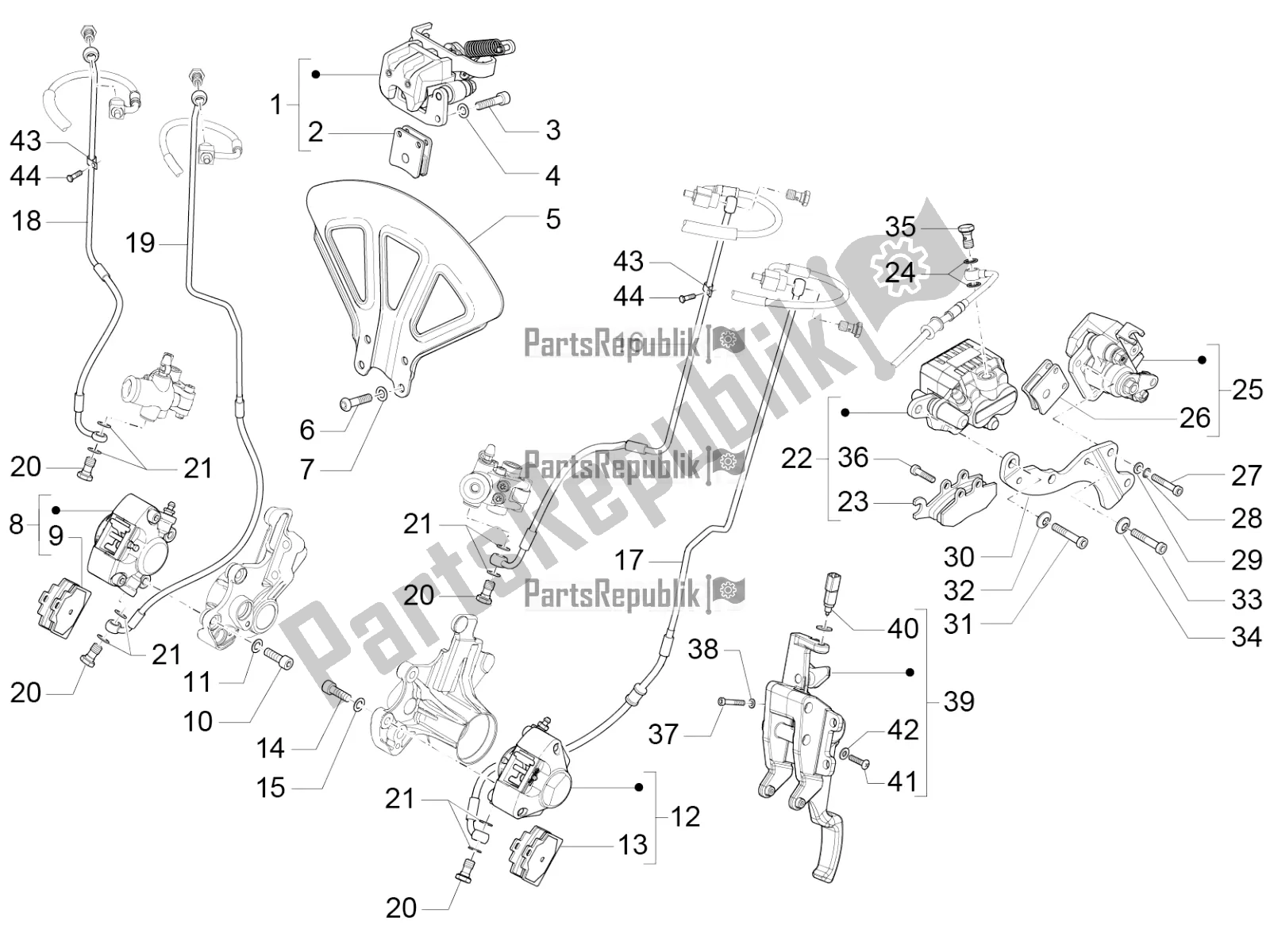 Todas las partes para Frenos Tubos - Pinzas (abs) de Piaggio MP3 400 2020