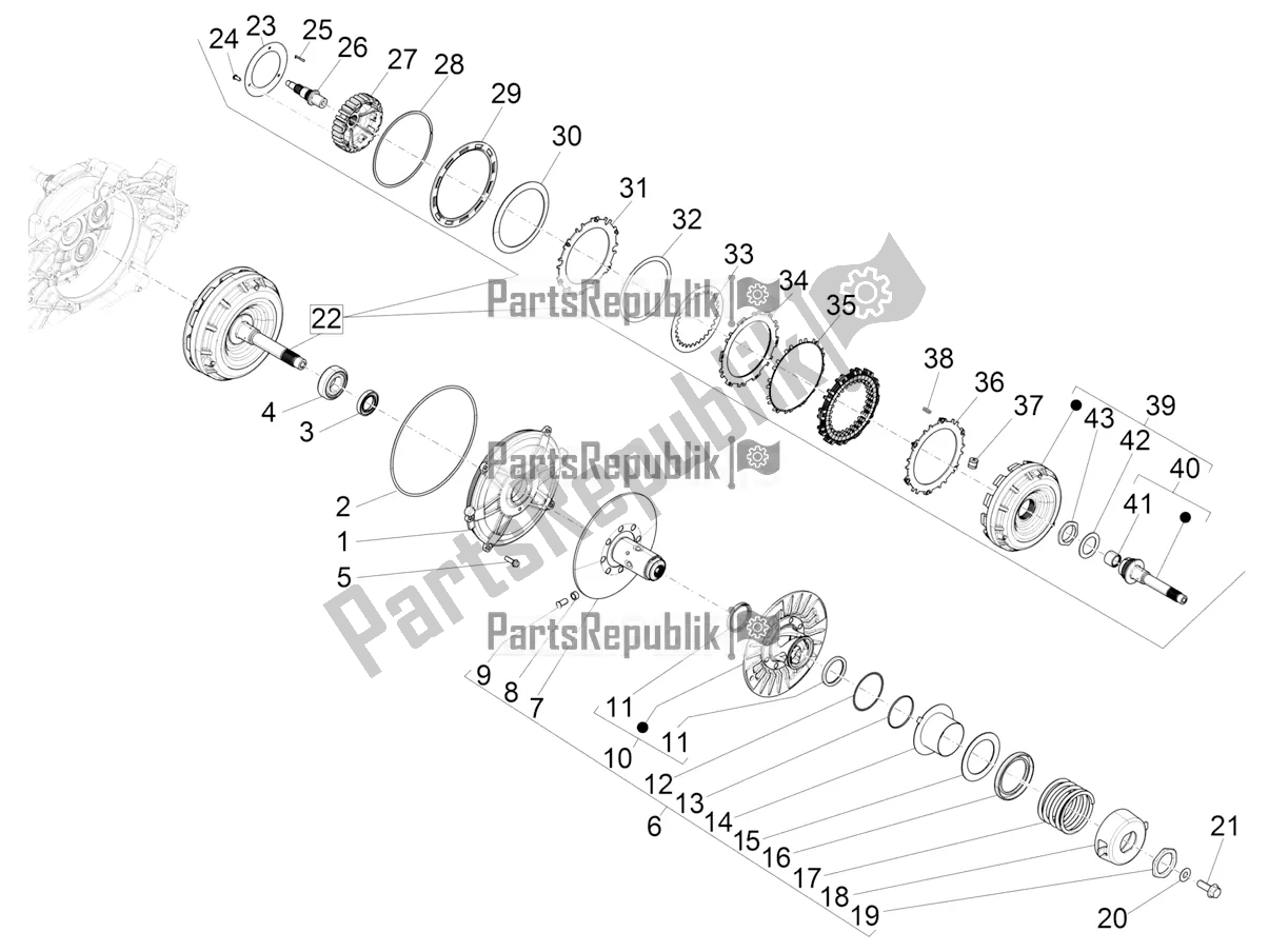 Toutes les pièces pour le Poulie Menée du Piaggio MP3 400 2020