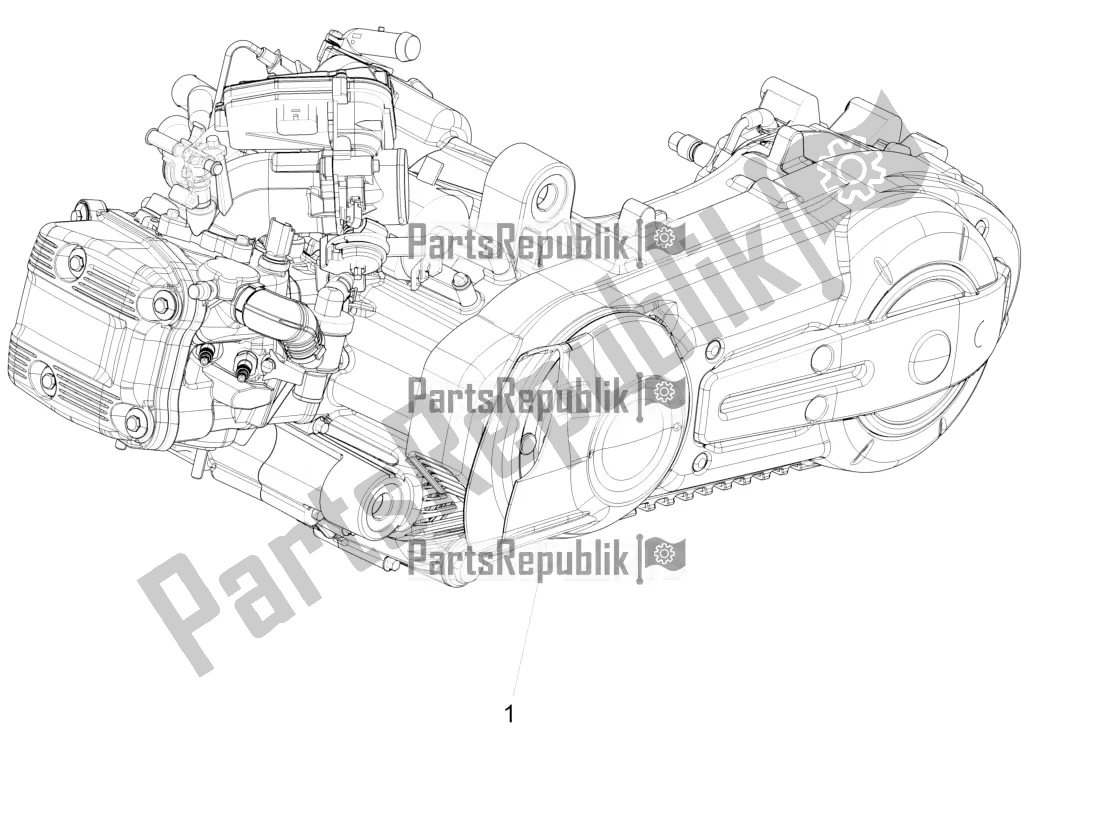 Toutes les pièces pour le Moteur, Assemblage du Piaggio MP3 400 2020