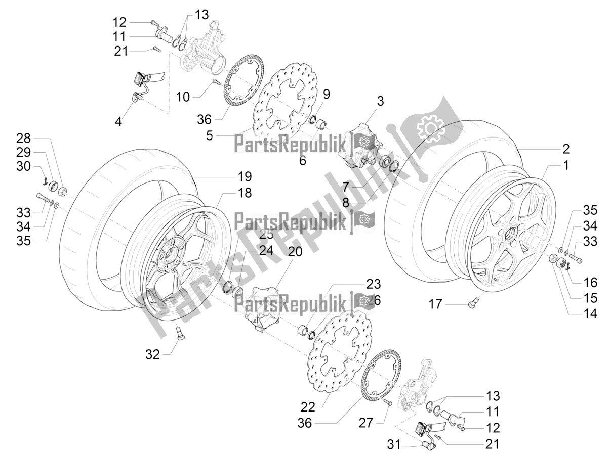 Toutes les pièces pour le Roue Avant du Piaggio MP3 400 2020