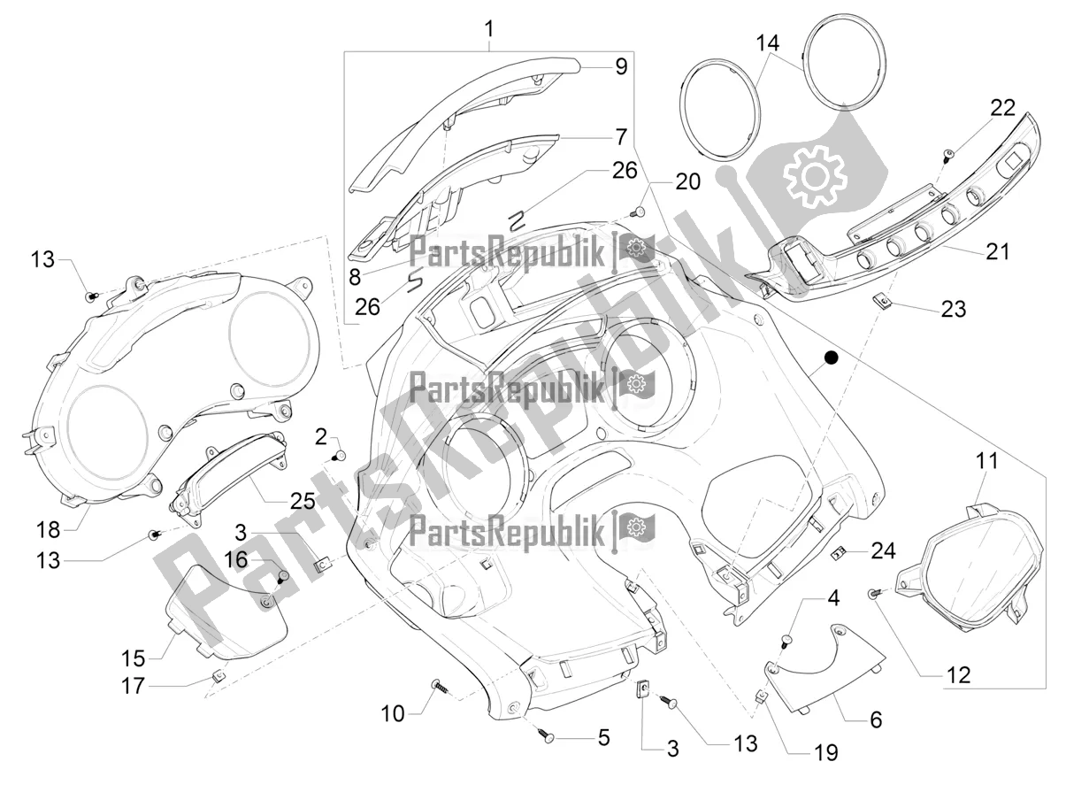 Toutes les pièces pour le Combinaison De Compteurs - Cruscotto du Piaggio MP3 400 2020