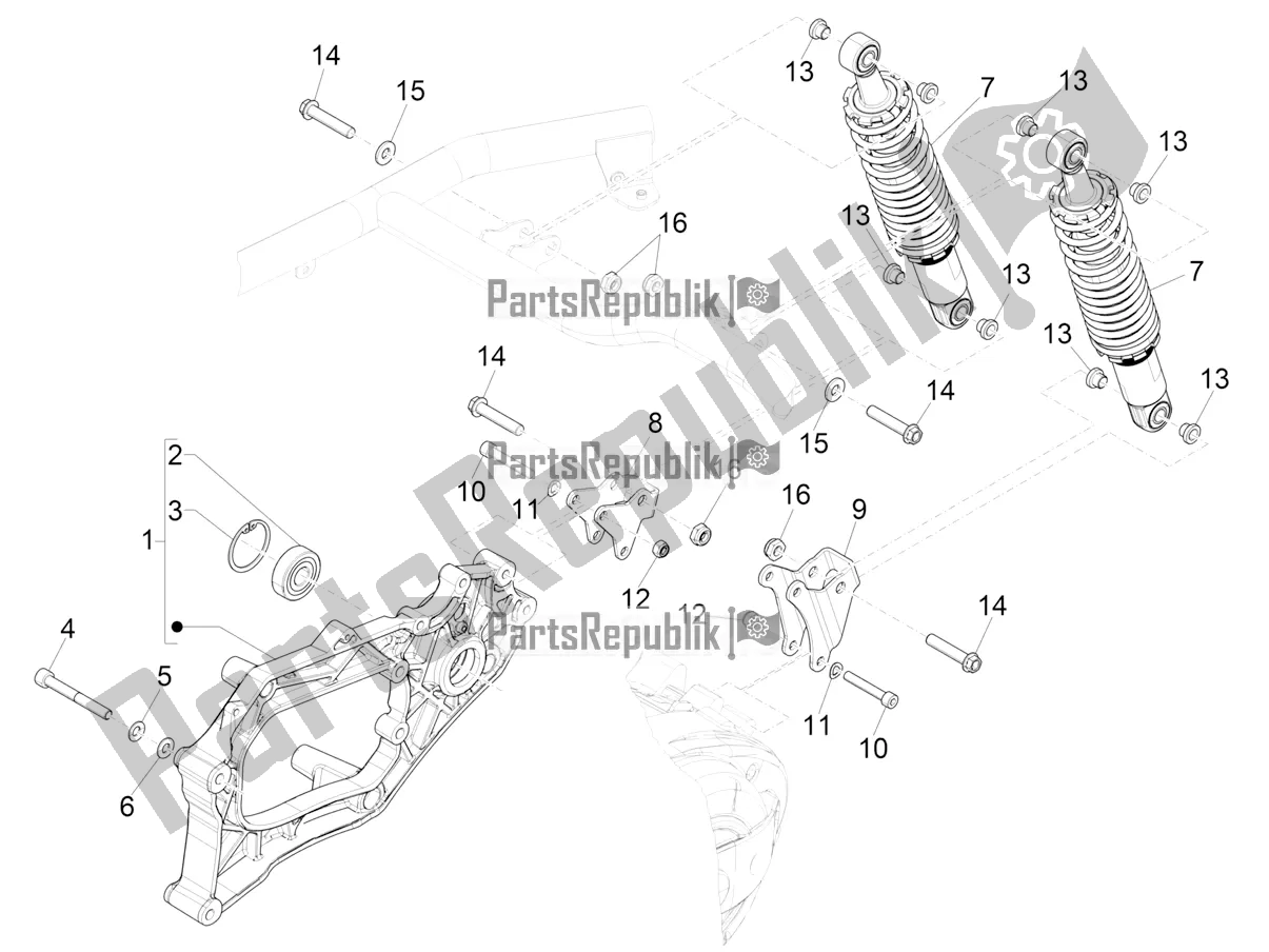 Todas las partes para Suspensión Trasera - Amortiguador / S de Piaggio MP3 400 2020