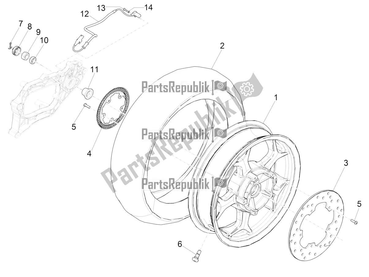 Toutes les pièces pour le Roue Arrière du Piaggio MP3 400 2020