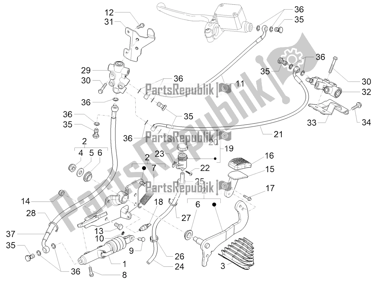 Todas las partes para Pedales De Control - Palancas de Piaggio MP3 400 2021