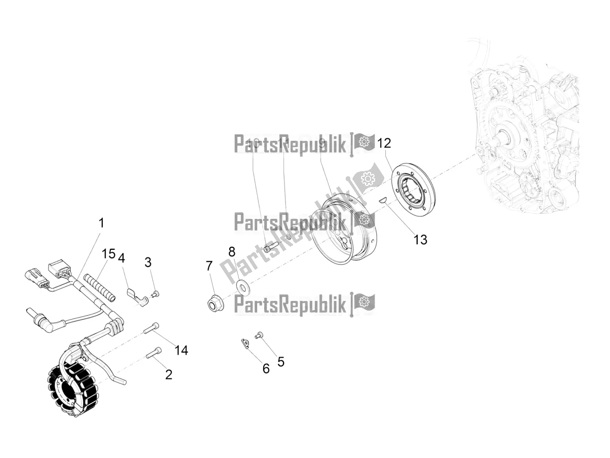 All parts for the Flywheel Magneto of the Piaggio MP3 400 2021