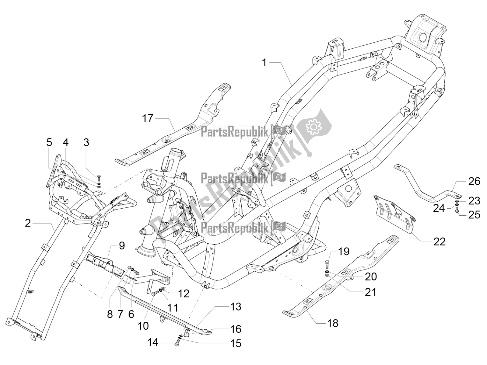 Toutes les pièces pour le Cadre / Carrosserie du Piaggio MP3 400 2021