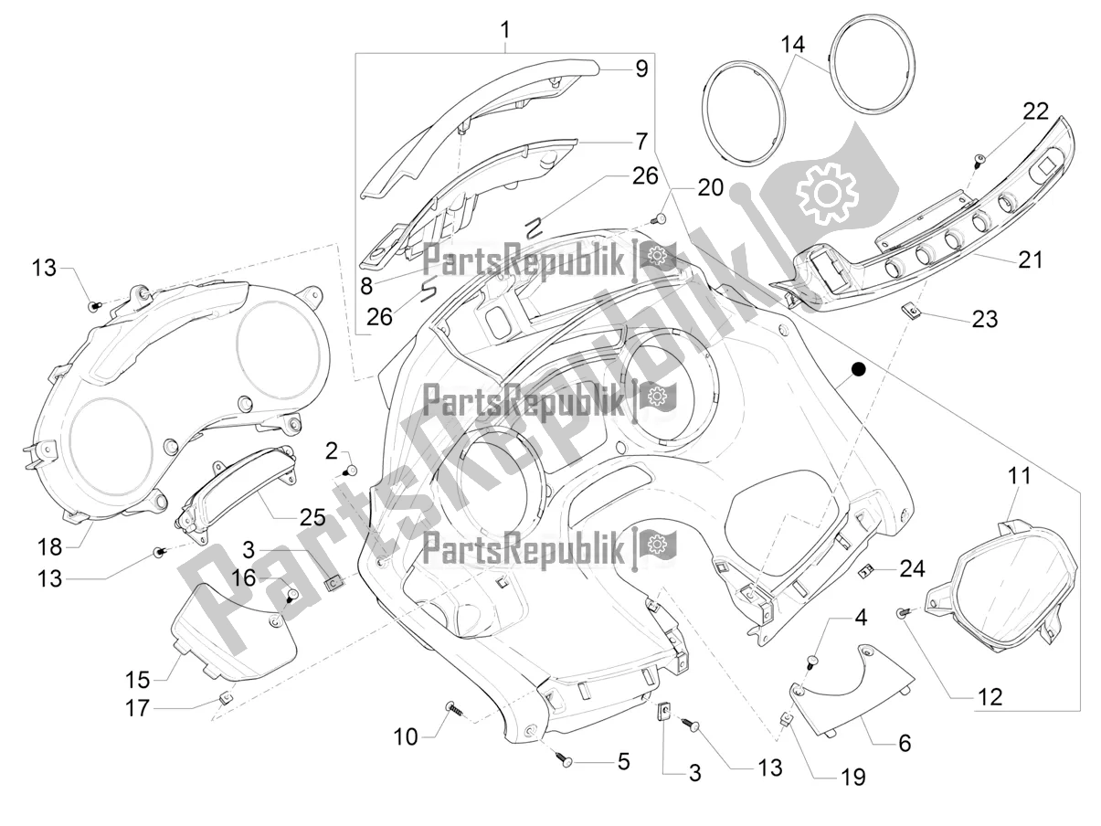 All parts for the Meter Combination - Cruscotto of the Piaggio MP3 400 2021