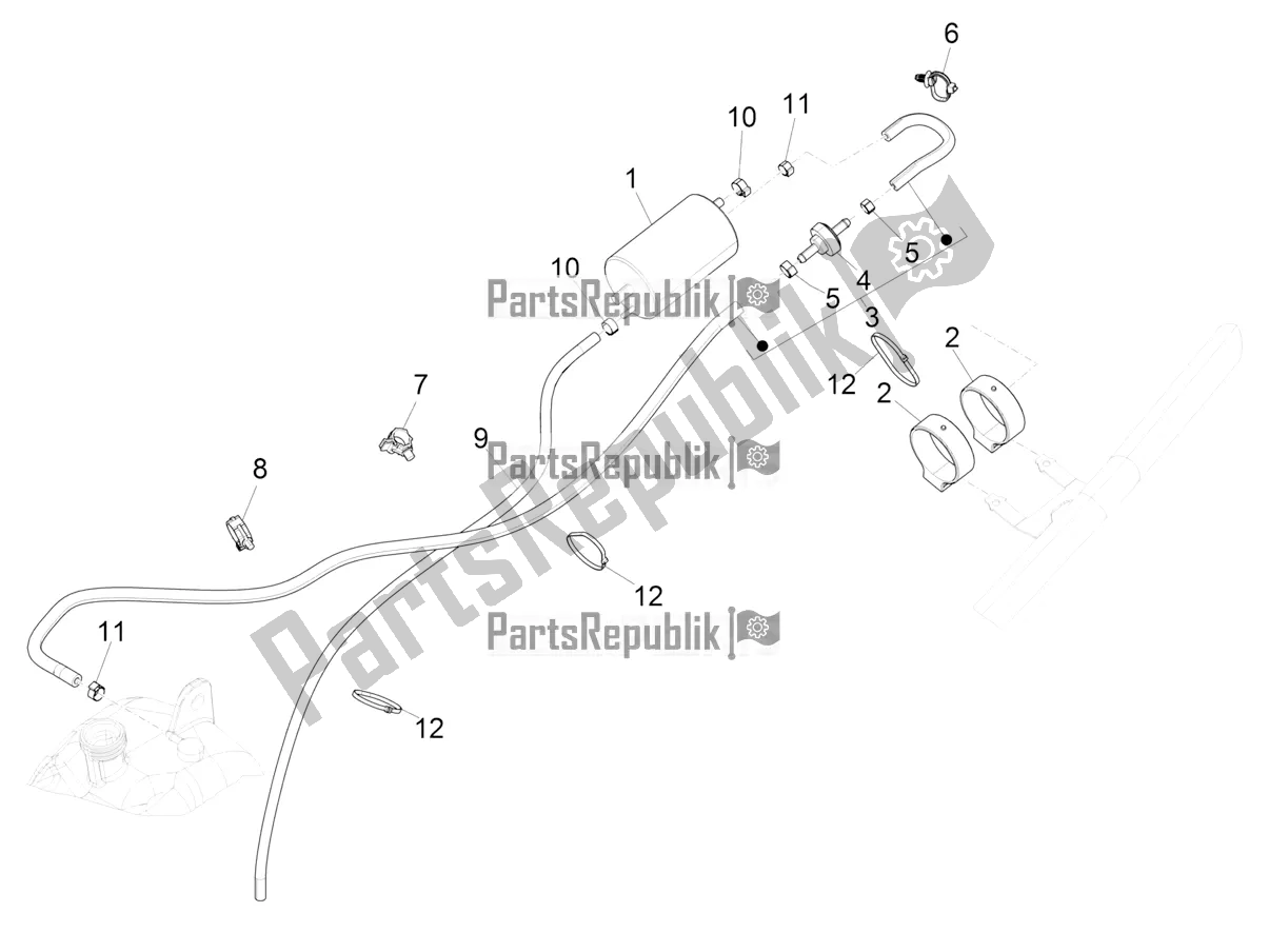 Alle onderdelen voor de Anti-percolatiesysteem van de Piaggio MP3 400 2022