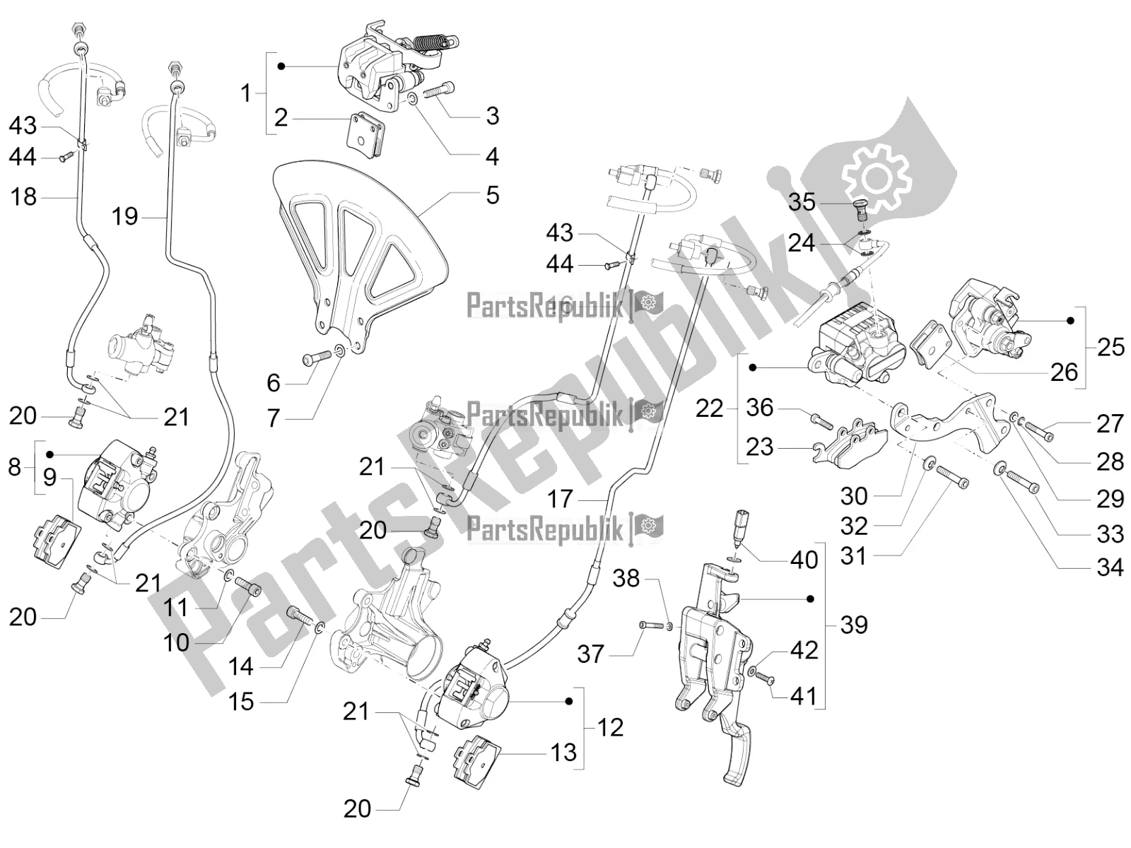 Todas las partes para Frenos Tubos - Pinzas (abs) de Piaggio MP3 400 2022