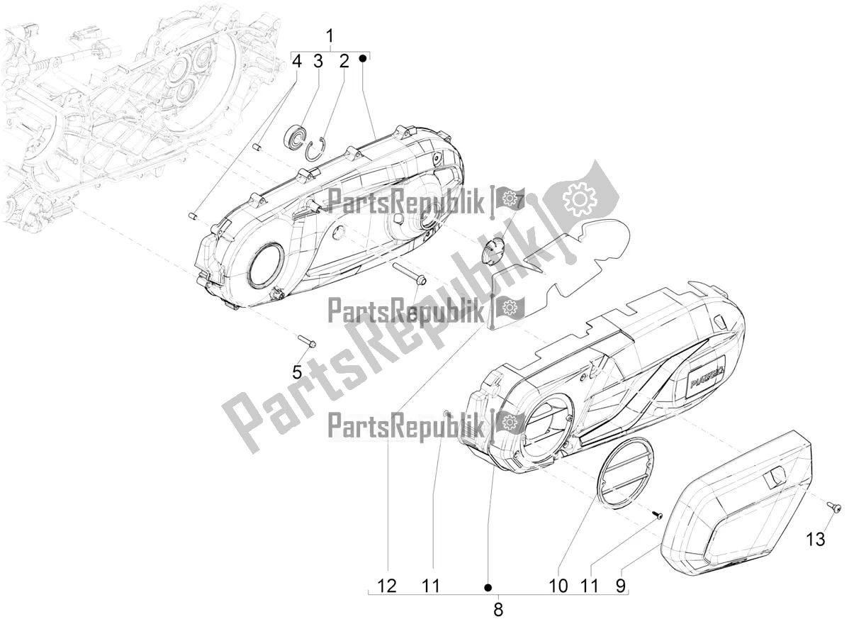 Todas las partes para Tapa Del Cárter - Enfriamiento Del Cárter de Piaggio MP3 400 2022