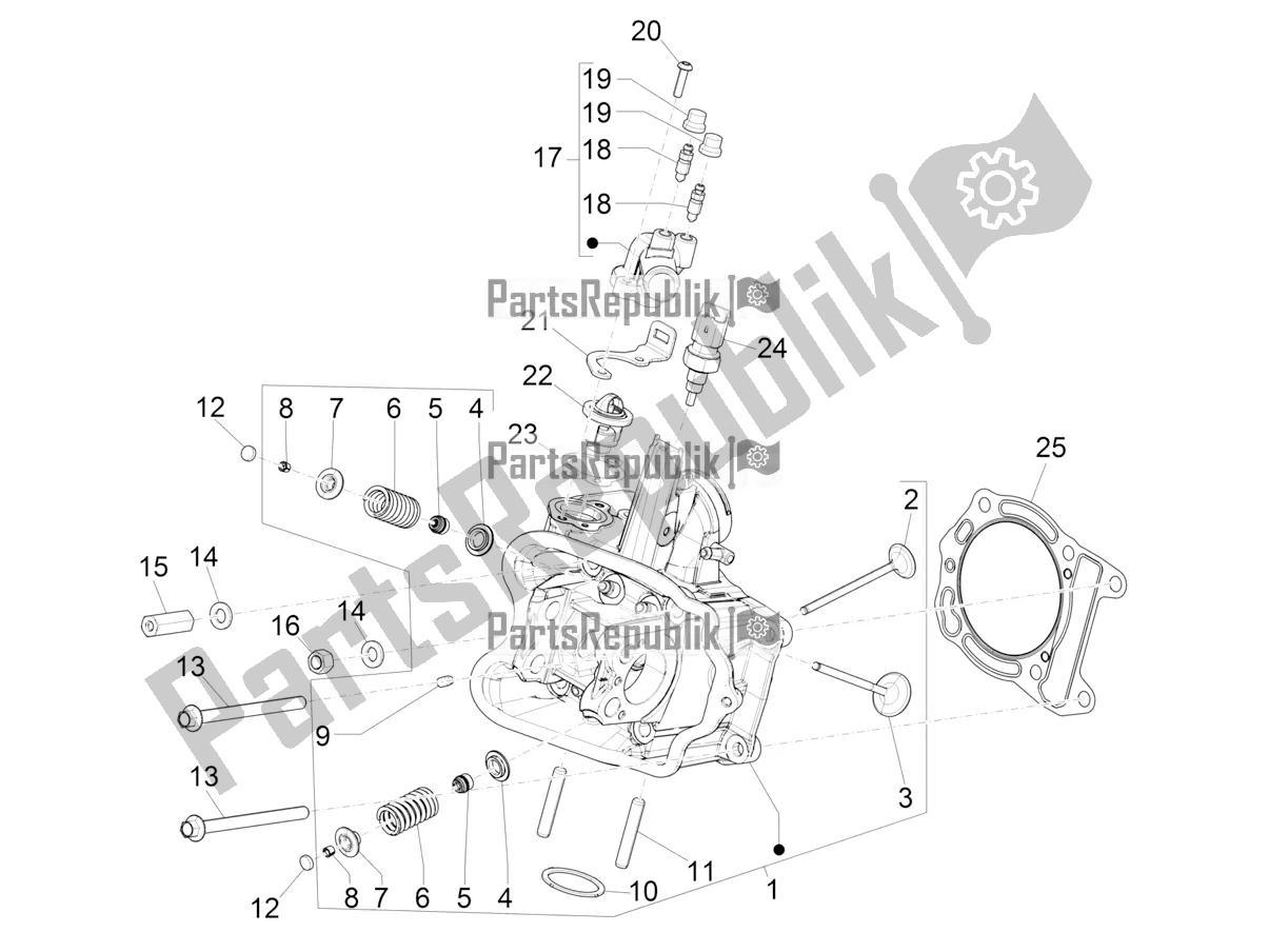 All parts for the Cylinder Head Unit - Valve of the Piaggio MP3 400 2022