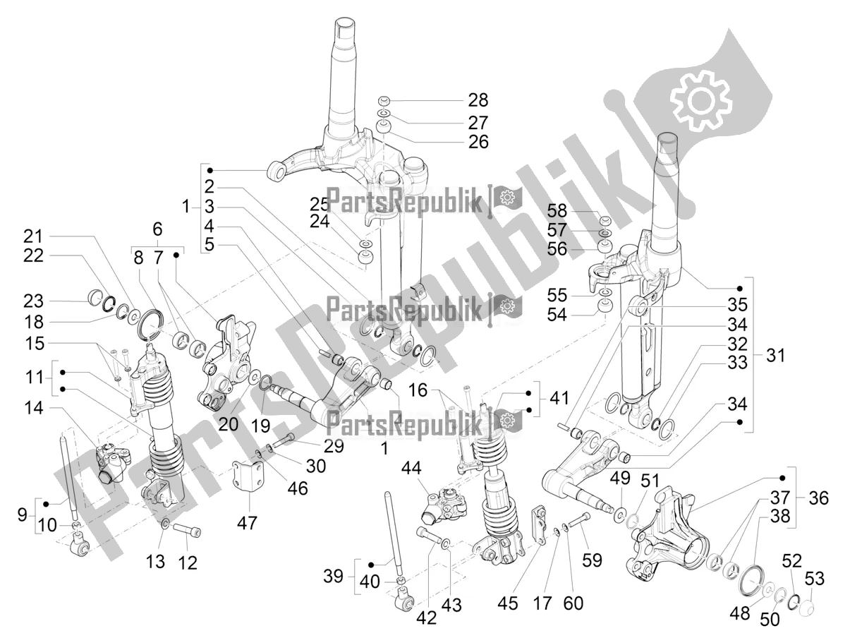 Todas las partes para Componentes De La Horquilla (mingxing) de Piaggio MP3 400 2022